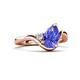 5 - Darya 1.46 ctw Pear Shape Tanzanite accented Round Lab Grown Diamond Women Wave Solitaire Plus Engagement Ring 