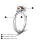 6 - Darya 0.81 ctw Pear Shape Smoky Quartz accented Round Lab Grown Diamond Women Wave Solitaire Plus Engagement Ring 