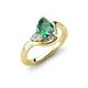 4 - Darya 1.17 ctw Pear Shape Created Alexandrite accented Round Lab Grown Diamond Women Wave Solitaire Plus Engagement Ring 