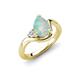 4 - Darya 0.51 ctw Pear Shape Opal accented Round Lab Grown Diamond Women Wave Solitaire Plus Engagement Ring 