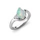 4 - Darya 0.51 ctw Pear Shape Opal accented Round Lab Grown Diamond Women Wave Solitaire Plus Engagement Ring 