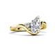 5 - Darya 1.06 ctw GIA Certified Pear Shape Natural Diamond (8 x 5 mm) accented Round Natural Diamond Women Solitaire Plus Wave Engagement Ring 