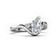 5 - Darya 1.06 ctw GIA Certified Pear Shape Natural Diamond (8 x 5 mm) accented Round Natural Diamond Women Solitaire Plus Wave Engagement Ring 