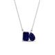 1 - Arika 1.25 ctw Emerald Shape with Pear Shape Created Blue Sapphire Toi Et Moi Women Pendant Necklace 