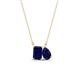 1 - Arika 1.25 ctw Emerald Shape with Pear Shape Created Blue Sapphire Toi Et Moi Women Pendant Necklace 
