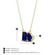 4 - Arika 1.25 ctw Emerald Shape with Pear Shape Created Blue Sapphire Toi Et Moi Women Pendant Necklace 