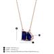 4 - Arika 1.25 ctw Emerald Shape with Pear Shape Created Blue Sapphire Toi Et Moi Women Pendant Necklace 