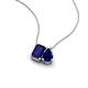 3 - Arika 1.25 ctw Emerald Shape with Pear Shape Created Blue Sapphire Toi Et Moi Women Pendant Necklace 