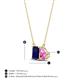 4 - Arika 1.25 ctw Emerald Shape Created Blue Sapphire with Pear Shape Created Pink Sapphire Toi Et Moi Women Pendant Necklace 