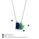 4 - Arika 1.13 ctw Emerald Shape Created Blue Sapphire with Pear Shape Created Emerald Toi Et Moi Women Pendant Necklace 