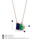 4 - Arika 1.13 ctw Emerald Shape Created Blue Sapphire with Pear Shape Created Emerald Toi Et Moi Women Pendant Necklace 