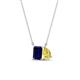 1 - Arika 1.25 ctw Emerald Shape Created Blue Sapphire with Pear Shape Created Yellow Sapphire Toi Et Moi Women Pendant Necklace 