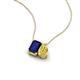 3 - Arika 1.25 ctw Emerald Shape Created Blue Sapphire with Pear Shape Created Yellow Sapphire Toi Et Moi Women Pendant Necklace 
