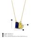 4 - Arika 1.25 ctw Emerald Shape Created Blue Sapphire with Pear Shape Created Yellow Sapphire Toi Et Moi Women Pendant Necklace 