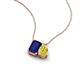 3 - Arika 1.25 ctw Emerald Shape Created Blue Sapphire with Pear Shape Created Yellow Sapphire Toi Et Moi Women Pendant Necklace 