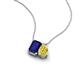 3 - Arika 1.25 ctw Emerald Shape Created Blue Sapphire with Pear Shape Created Yellow Sapphire Toi Et Moi Women Pendant Necklace 