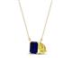 1 - Arika 1.25 ctw Emerald Shape Created Blue Sapphire with Pear Shape Created Yellow Sapphire Toi Et Moi Women Pendant Necklace 