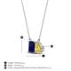 4 - Arika 1.25 ctw Emerald Shape Created Blue Sapphire with Pear Shape Created Yellow Sapphire Toi Et Moi Women Pendant Necklace 
