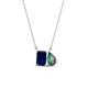 1 - Arika 1.29 ctw Emerald Shape Created Blue Sapphire with Pear Shape Created Alexandrite Toi Et Moi Women Pendant Necklace 