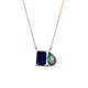 1 - Arika 1.29 ctw Emerald Shape Created Blue Sapphire with Pear Shape Created Alexandrite Toi Et Moi Women Pendant Necklace 