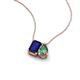 3 - Arika 1.29 ctw Emerald Shape Created Blue Sapphire with Pear Shape Created Alexandrite Toi Et Moi Women Pendant Necklace 