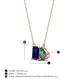 4 - Arika 1.29 ctw Emerald Shape Created Blue Sapphire with Pear Shape Created Alexandrite Toi Et Moi Women Pendant Necklace 