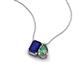 3 - Arika 1.29 ctw Emerald Shape Created Blue Sapphire with Pear Shape Created Alexandrite Toi Et Moi Women Pendant Necklace 