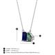 4 - Arika 1.29 ctw Emerald Shape Created Blue Sapphire with Pear Shape Created Alexandrite Toi Et Moi Women Pendant Necklace 