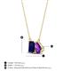 4 - Arika 1.20 ctw Emerald Shape Created Blue Sapphire with Pear Shape Amethyst Toi Et Moi Women Pendant Necklace 