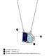 4 - Arika 1.15 ctw Emerald Shape Created Blue Sapphire with Pear Shape Aquamarine Toi Et Moi Women Pendant Necklace 