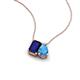 3 - Arika 1.30 ctw Emerald Shape Created Blue Sapphire with Pear Shape Blue Topaz Toi Et Moi Women Pendant Necklace 