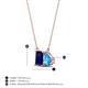 4 - Arika 1.30 ctw Emerald Shape Created Blue Sapphire with Pear Shape Blue Topaz Toi Et Moi Women Pendant Necklace 