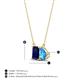 4 - Arika 1.30 ctw Emerald Shape Created Blue Sapphire with Pear Shape Blue Topaz Toi Et Moi Women Pendant Necklace 