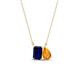 1 - Arika 1.20 ctw Emerald Shape Created Blue Sapphire with Pear Shape Citrine Toi Et Moi Women Pendant Necklace 