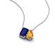 3 - Arika 1.20 ctw Emerald Shape Created Blue Sapphire with Pear Shape Citrine Toi Et Moi Women Pendant Necklace 