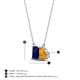 4 - Arika 1.20 ctw Emerald Shape Created Blue Sapphire with Pear Shape Citrine Toi Et Moi Women Pendant Necklace 
