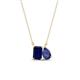1 - Arika 1.15 ctw Emerald Shape Created Blue Sapphire with Pear Shape Iolite Toi Et Moi Women Pendant Necklace 