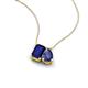 3 - Arika 1.15 ctw Emerald Shape Created Blue Sapphire with Pear Shape Iolite Toi Et Moi Women Pendant Necklace 