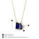 4 - Arika 1.15 ctw Emerald Shape Created Blue Sapphire with Pear Shape Iolite Toi Et Moi Women Pendant Necklace 