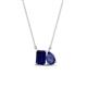 1 - Arika 1.15 ctw Emerald Shape Created Blue Sapphire with Pear Shape Iolite Toi Et Moi Women Pendant Necklace 