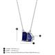 4 - Arika 1.15 ctw Emerald Shape Created Blue Sapphire with Pear Shape Iolite Toi Et Moi Women Pendant Necklace 