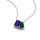 3 - Arika 1.30 ctw Emerald Shape Created Blue Sapphire with Pear Shape London Blue Topaz Toi Et Moi Women Pendant Necklace 