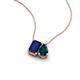 3 - Arika 1.30 ctw Emerald Shape Created Blue Sapphire with Pear Shape London Blue Topaz Toi Et Moi Women Pendant Necklace 