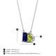 4 - Arika 1.30 ctw Emerald Shape Created Blue Sapphire with Pear Shape Peridot Toi Et Moi Women Pendant Necklace 