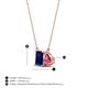 4 - Arika 1.25 ctw Emerald Shape Created Blue Sapphire with Pear Shape Pink Tourmaline Toi Et Moi Women Pendant Necklace 