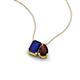 3 - Arika 1.35 ctw Emerald Shape Created Blue Sapphire with Pear Shape Red Garnet Toi Et Moi Women Pendant Necklace 