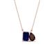1 - Arika 1.35 ctw Emerald Shape Created Blue Sapphire with Pear Shape Red Garnet Toi Et Moi Women Pendant Necklace 