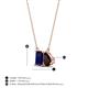 4 - Arika 1.35 ctw Emerald Shape Created Blue Sapphire with Pear Shape Red Garnet Toi Et Moi Women Pendant Necklace 