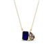 1 - Arika 1.15 ctw Emerald Shape Created Blue Sapphire with Pear Shape Smoky Quartz Toi Et Moi Women Pendant Necklace 