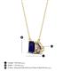 4 - Arika 1.15 ctw Emerald Shape Created Blue Sapphire with Pear Shape Smoky Quartz Toi Et Moi Women Pendant Necklace 